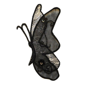 ID 2130 Dark Lace Butterfly Patch Garden Fairy Insect Iron On Applique