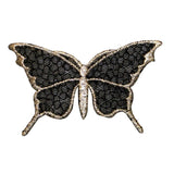 ID 2135 Dark Lace Butterfly Patch Night Bug Insect Embroidered Iron On Applique