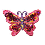 ID 2214 Vibrant Sequin Butterfly Patch Fairy Garden Embroidered Iron On Applique