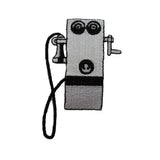 ID 3585 Old Fashioned Crank Phone Patch Telephone Embroidered Iron On Applique