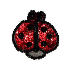 ID 3593 Beaded Sequin Ladybug Patch Craft Bug Insect Iron On Applique