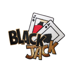 ID 5114 Blackjack Cards Large Patch Gambling Win Embroidered Iron On Applique