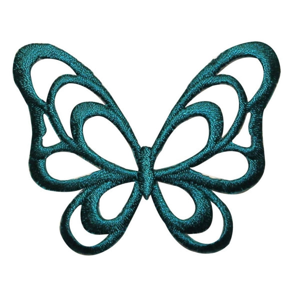 ID 2228 Butterfly Outline Patch Symbol Craft Garden Embroidered Iron On Applique