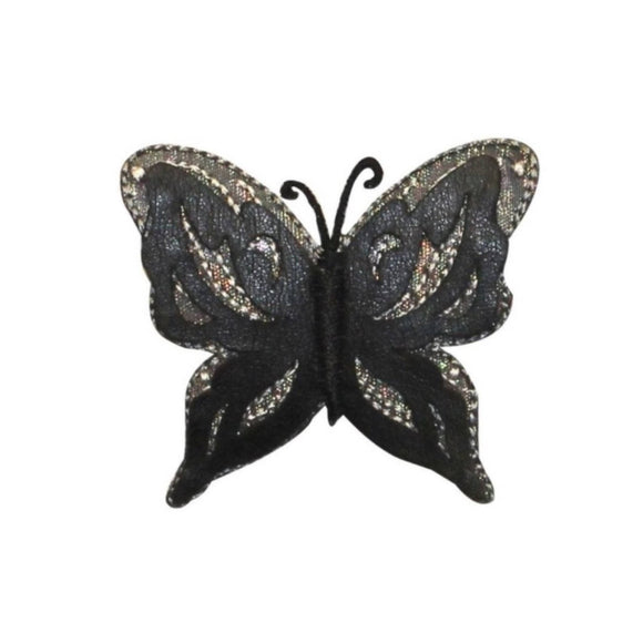 ID 2155A 3D Wing Metallic Butterfly Patch Garden Bug Embroidered IronOn Applique