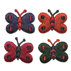 ID 2157ABCD Set of 4 Multi Colored Butterfly Patches Embroidered IronOn Applique