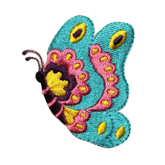 ID 2241 Pretty Butterfly Patch Floral Fairy Insect Embroidered Iron On Applique