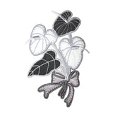ID 5022 Black and White Flower Bouquet Large Patch Embroidered Iron On Applique