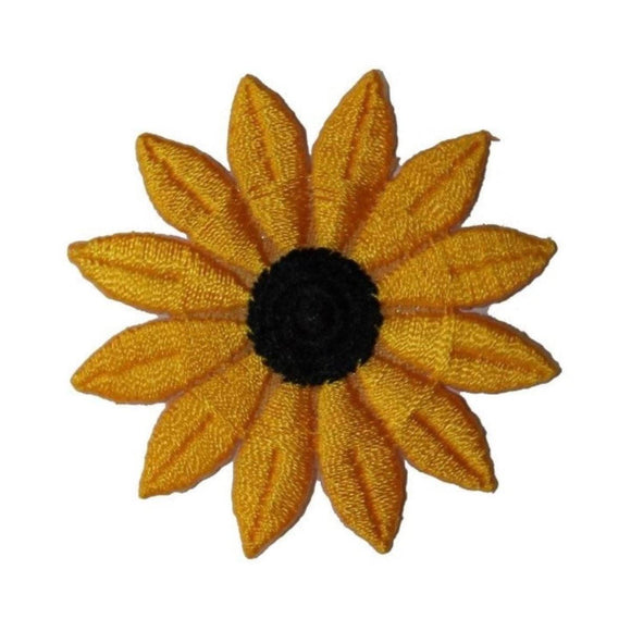 ID 6025 Yellow Sunflower Head Patch Flower Garden Embroidered Iron On Applique