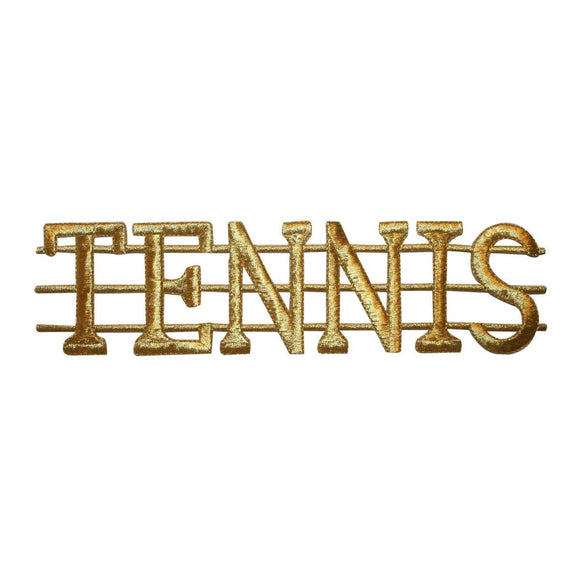 ID 5044 Tennis Word Badge Large Patch Sport Hobby Embroidered Iron On Applique