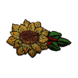 ID 6048 Yellow Sunflower Blossom Patch Garden Flower Embroidered IronOn Applique