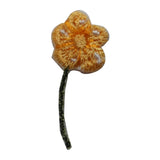 ID 6066 Yellow Flower On Stem Patch Garden Spring Embroidered Iron On Applique