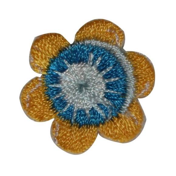 ID 6090 Yellow Flower Emblem Patch Garden Blossom Embroidered Iron On Applique