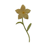 ID 6102 Lace Flower On Stem Patch Garden Plant Pot Embroidered Iron On Applique