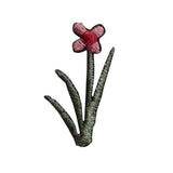 ID 6211 Pink Flower Plant Patch Garden Symbol Spring Embroidered IronOn Applique