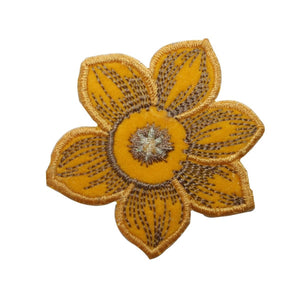 ID 6128 Daffodil Sunflower Patch Flower Plant Garden Embroidered IronOn Applique