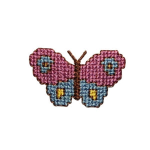 ID 2162A Knit Style Butterfly Patch Garden Bug Fairy Embroidered IronOn Applique