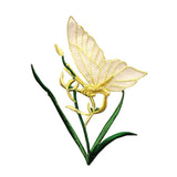 ID 2273 Butterfly On Blade Of Grass Patch Garden Bug Embroidered IronOn Applique