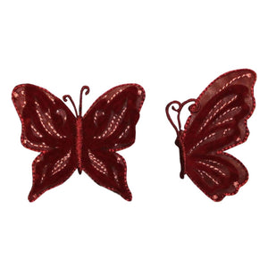 ID 2164AB Set of 2 Butterfly 3D Wing Patches Insect Embroidered Iron On Applique