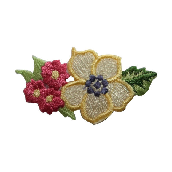 ID 6138 Tropical Flower Bunch Patch Plant Garden Embroidered Iron On Applique