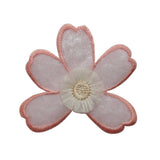 ID 6251 Pink Lace Exotic Flower Patch Garden Pansy Embroidered Iron On Applique