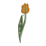ID 6149 Yellow Tulip Flower Patch Garden Stem Bloom Embroidered Iron On Applique