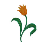 ID 6150 Yellow Tulip Flower Patch Blossom Garden Embroidered Iron On Applique