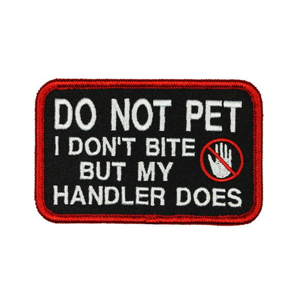 Do Not Pet Badge Patch Service Animal Handler Bite Embroidered Iron On Applique