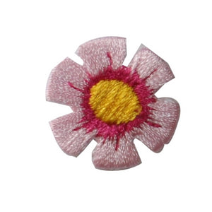 ID 6267 Pink Flower Head Patch Garden Blossom Craft Embroidered Iron On Applique