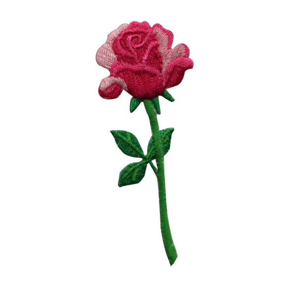 ID 6177 Red Pink Rose Flower Patch Love Gift Present Embroidered IronOn Applique