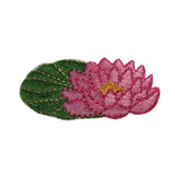 ID 6290 Pink Lotus Flower Patch Pad Plant Garden Embroidered Iron On Applique