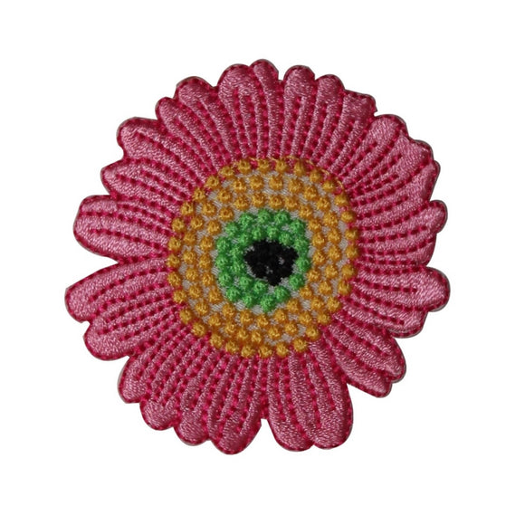 ID 6302 Pink Flower Blossom Patch Pansy Garden Grow Embroidered Iron On Applique