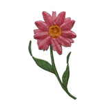 ID 6300 Pink Fuzzy Flower Patch Plant Garden Symbol Embroidered Iron On Applique