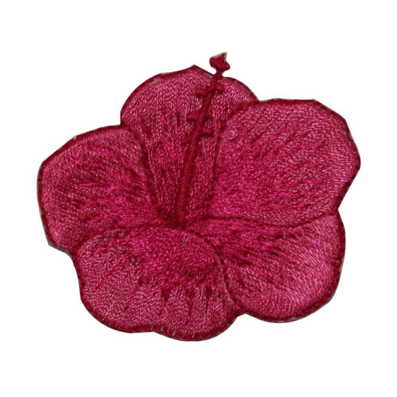ID 6309 Red Hibiscus Flower Patch Hawaii Garden Embroidered Iron On Applique