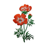 ID 6405 Orange Flower Bush Patch Plant Bud Garden Embroidered Iron On Applique