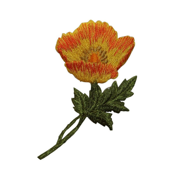 ID 6408 Orange Flower Patch Garden Plant Blossom Embroidered Iron On Applique