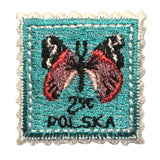 ID 2295 Butterfly Postage Patch Stamp Garden Insect Embroidered Iron On Applique