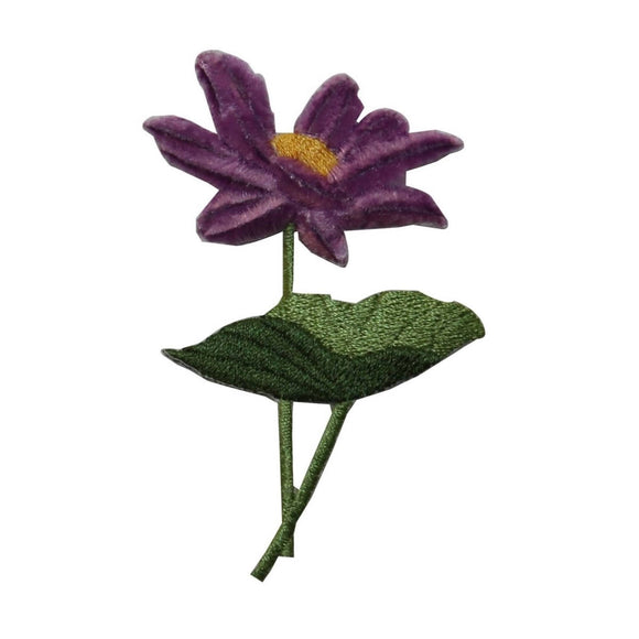 ID 6420 Soft Violet Flower Patch Lavender Garden Embroidered Iron On Applique