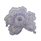 ID 6435 Lace Purple Flower Patch Plant Garden Bloom Embroidered Iron On Applique
