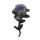 ID 6440 Purple Rose Stem Patch Flower Garden Plant Embroidered Iron On Applique