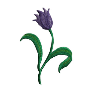 ID 6446 Purple Tulip Flower Patch Garden Plant Bloom Embroidered IronOn Applique