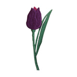 ID 6452 Purple Tulip Flower Patch Garden Spring Leaf Embroidered IronOn Applique