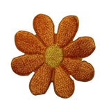 ID 6380 Orange Daisy Blossom Patch Garden Symbol Embroidered Iron On Applique