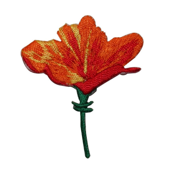 ID 6388 Orange Lily Blossom Patch Garden Flower Embroidered Iron On Applique