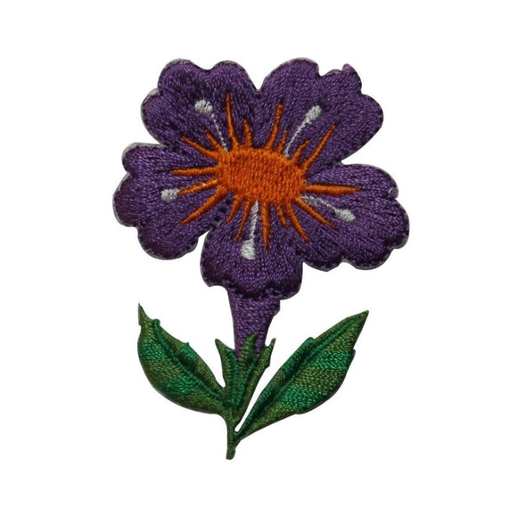 ID 6506 Purple Orchid Flower Patch Iris Garden Plant Embroidered IronOn Applique