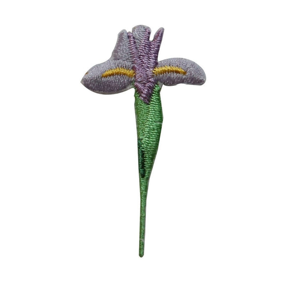ID 6523 Purple Orchid Exotic Flower Patch Iris Plant Embroidered IronOn Applique