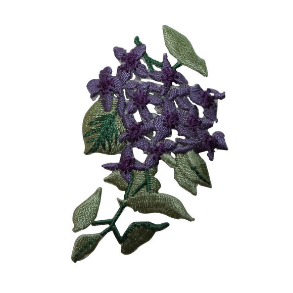 ID 6525 Purple Lavender Flower Bush Patch Plant Embroidered Iron On Applique