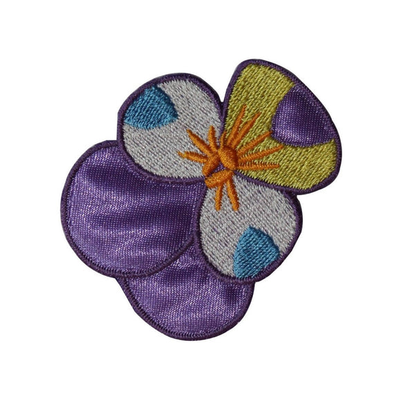 ID 6528 Purple Spotted Flowers Patch Garden Exotic Embroidered Iron On Applique