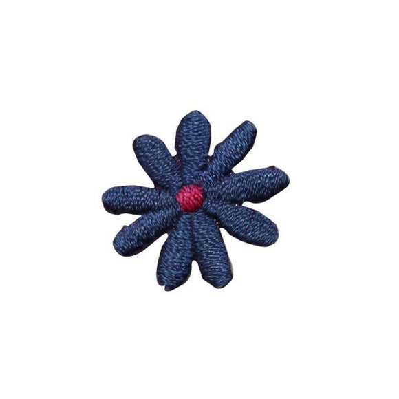 ID 6540 Lot of 3 Blue Daisy Flower Patch Blossom Embroidered Iron On Applique