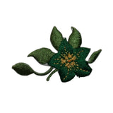 ID 6648 Green Flower Bud Patch Garden Blossom Plant Embroidered Iron On Applique