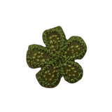 ID 6650 Lot of 3 Spotted Green Flower Patch Blossom Embroidered Iron On Applique